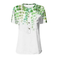 Rasprodaja ženskih košulja za Ljeto Ženska ljetna ležerna majica kratkih rukava s okruglim vratom na kopčanje