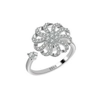 Snježni rotirajući prsten podesivi prsten za otvaranje rođendanski poklon za maturu za žene