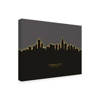 Michael Tompsett 'Charlotte North Carolina Skyline Glow II' Canvas Art