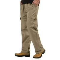 Muške pamučne lanene hlače s kravatom, modne Ležerne široke pamučne hlače velike veličine s džepovima i elastičnim