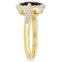 3- Carat T.G.W. Garnet i Carat T.W. Diamond 10k žuto zlato 3-pc set halo zaručničkog prstena, halo kvadratnih