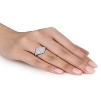 Miabella 2- Carat T.W. Crno -bijeli dijamant 14K prsten od bijelog zlata