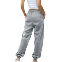 Hlače za žene modni trendovi Ženski print Ležerne hlače s džepovima i elastičnim elastičnim strukom Duge hlače