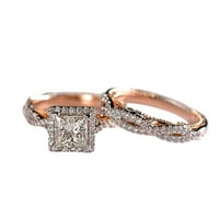 Stackable Ring Set Trodijelni prsten srebrno ruže zlato tri u jednom zaručniku svadbeni halo prsten set za žene