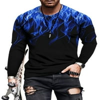 Grianlook muški ležerni tunični vrhovi tiskaju labava košulja pulover dugi rukavi Okrugli vrat osnovne majice