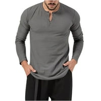 Jesenski vrhovi za muškarce, osnovne majice za golf, aktivne majice za vježbanje, jednobojna bluza s izrezom u
