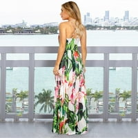Ženske večernje haljine Za plažu s cvjetnim printom bez leđa boho sarafan uredska haljina za žene ljetne haljine