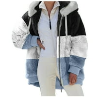 Ženski pulover s džepom i kapuljačom, sportska košulja, topli kaput s džepovima od umjetne vune, gornja odjeća