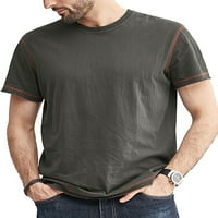 Muške majice s kontrastnim ukrasom, ljetne majice s okruglim vratom, mekana osnovna majica za plažu, bluza kratkih