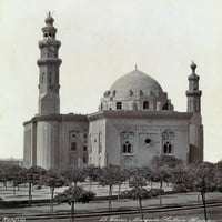 Egipat: Kairo. Vanjski Dio Džamije Sultana Hassana U Kairu U Egiptu. Fotografija Sredinom Ili Krajem 19.Stoljeća.