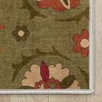 Dobro tkani kraljevi Court Beatrice prijelazno cvjetno orijentalno ravnina zelena 5 '7' Područje prostirka
