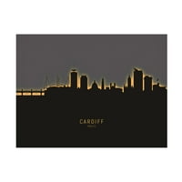 Michael Tompsett 'Cardiff Wales Skyline Glow II' Canvas Art