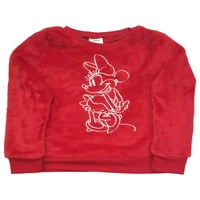 Super topla Mekana crvena krzneni hoodie s Minnie Mouse za djevojke iz skupine 6