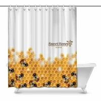 Smiješne slatke pčele na saću proljetna sezona umjetnička vodootporna zavjesa za tuširanje kupaonica 66 72