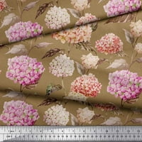 Smeđa modalna satenska tkanina s lišćem i cvjetnim printom madhabilat iz mumbo-a
