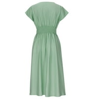 Plus haljine za veličina Flowy haljina casual v vrat kratki rukav labave majice haljine Ljetni odmor odmor maxi