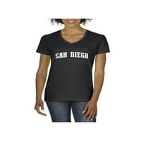 Ženska majica s kratkim rukavom V-izreza-San Diego