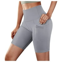 Drpgunly kratke hlače za žene visoki struk džepovi joge kratke hlače za kontrolu trbuha trening za trčanje hlača
