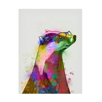 Fab Funky 'Badger Rainbow Splash 2' platno umjetnost