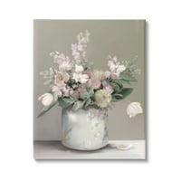 Stupell Industries bezvremenski cvjetni buket Asortirani cvjetovi uzorkane vaze za slikanje galerija omotana platno