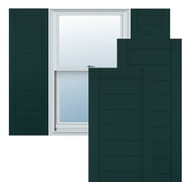 Ekena Millwork 18 W 37 H TRUE FIT PVC Horizontalni sloj uokviren modernim stilom Fiksni nosač, toplinski zeleni