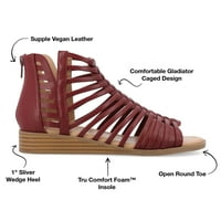 Zbirka Journee Women Delilah Tru Comfort Foam Gladiator Sliver klinaste sandale