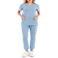 Ženski vrhovi pilinga + hlače Medicinski komplet s izrezom i džepovima u obliku slova u, pilingi, žensko udobno
