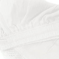 ženske gaćice za žene, ženske čipkaste kratke hlače s užetom Plus size joga Trenirke, Tajice, bijele hlače za