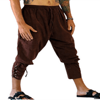 Muške srednjovjekovne hlače do gležnja renesansni kostim vikinškog gusara svakodnevne navigacijske hlače Na vezanje