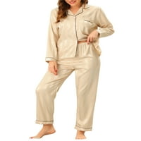 Jedinstvene ponude ženske noćne odjeće s hlačama salon satenski gumb dolje pidžama setovi za spavanje