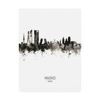 Zaštitni znak Fine Art 'Madrid Španjolska Skyline Portret II' Platno umjetnost Michaela Tompsetta