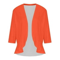 Ženski lagani drapirani kardigani s otvorenim prednjim dijelom s dugim rukavima u narančastoj boji-jesenska Rasprodaja