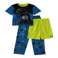 Star Wars Boys's kratki rukavi pidžama, trodijelni set