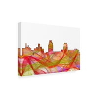 Marlene Watson 'Camden New Jersey Skyline Summer Swirl' Canvas Art