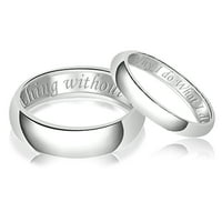 Njegov i njezin ugraviran zašto radim ono što ne radim ništa bez tebe klasični prsten za vjenčanje u srebrnom