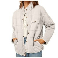 Lagana jakna za žene, kapuljače, džepna jakna, ženska zimska jednobojna jakna s dugim rukavima, kaput, gornji