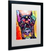 Zaštitni znak likovna umjetnost Doberman Canvas Art Dean Russo, White Matte, crni okvir