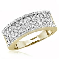 Jewelersclub Dijamantni prstenovi za žene - 1. Karat Bijeli dijamantni nakit - 14K Zlatni zaplašeni srebrni trake