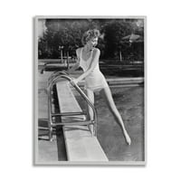 Stupell Industries Vintage kupaći kostimi ženke slavnih rekreativni bazen na otvorenom, 20, dizajn Lil 'rue