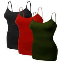 Ženska Osnovna ležerna duga kamizolska košulja od 9 do 3 inča-Crna, crvena, maslina, velika
