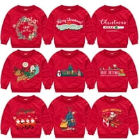 Majica s printom iz crtića za dječake i djevojčice, pulover za malu djecu, dječja božićna Trenirka s okruglim