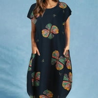 Haljine za žene ženski pomak srednje dužine cvjetne posade kratkih rukava moda moda vruća prodaja haljina za smjenu