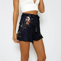 Ženske suknje suknja Summer Ruffle cvjetni print zatvarač kratke hlače kratke hlače kratke hlače