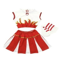 ; / Dječji kostim za navijačice sa šljokicama za djevojčice, školska uniforma, navijačka odjeća, modna haljina