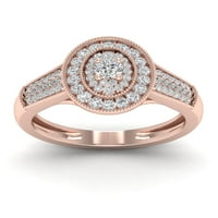 1 2CT TDW Diamond 10K ružičasto zlato ovalni oblik Halo prsten