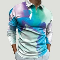 Muška polo majica ležerna jesenska zimska majica dugih rukava s ovratnikom s printom majica s gornjom bluzom