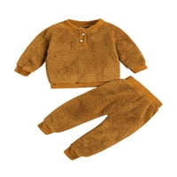 Odjeća za novorođene dječake Plišana odjeća za dječake duks s dugim rukavima topli pulover + plišane hlače jesensko-zimska