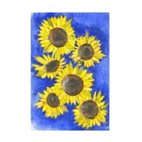 Claudia InRrante 'Sunflowers on Blues' platno umjetnost