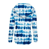 Rasprodaja ženske casual dukserice puloveri majice s prugastim printom gumbi na vezicama dukserice dugih rukava