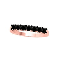 Crni dijamantni prsten od 0. Ct. 10K ružičastog zlata